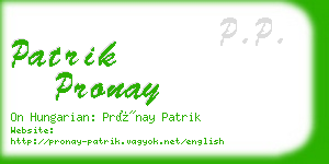 patrik pronay business card